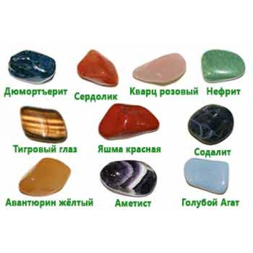 Set of stones for chakras 7 pcs. 3-4 cm.